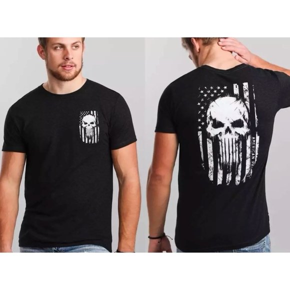 HOWITZER Other - Howitzer Style Men's T-Shirt SKULL FLAG Military Grunt S M L XL 2XL 3XL